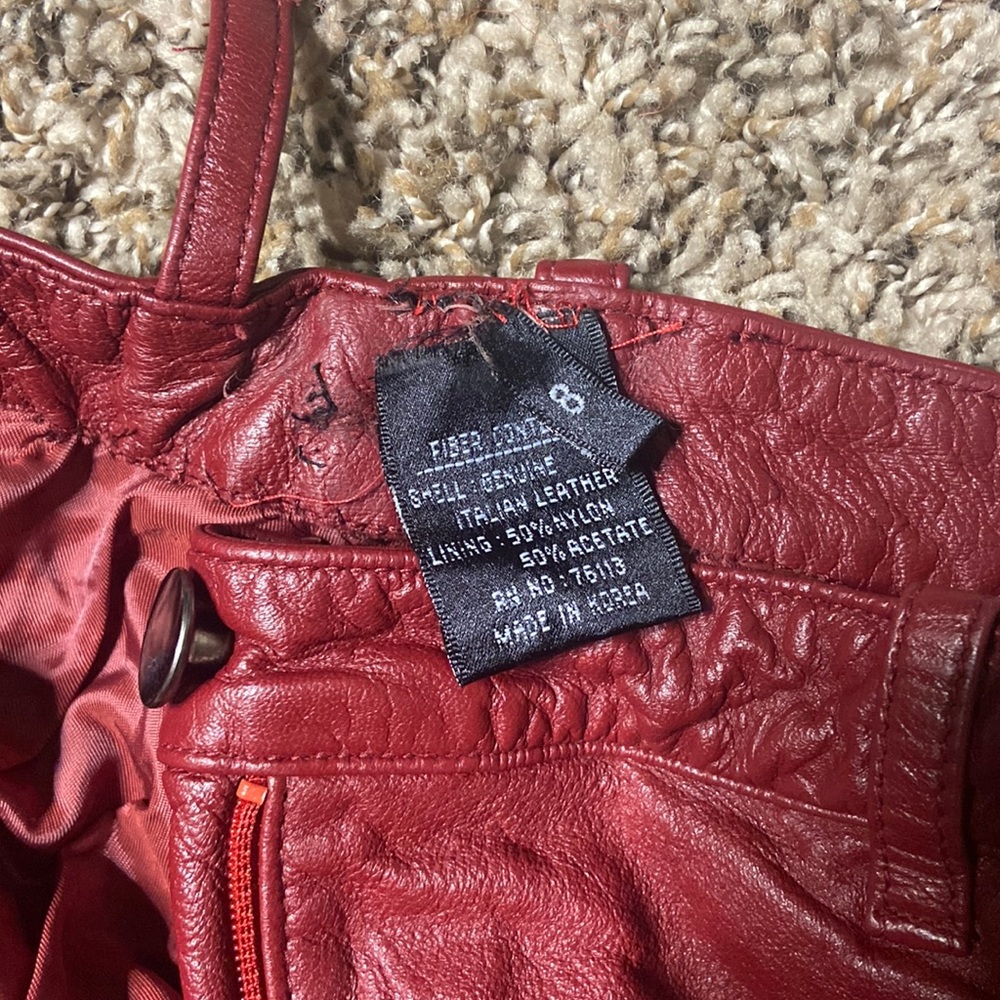 Red LEATHER PANTS